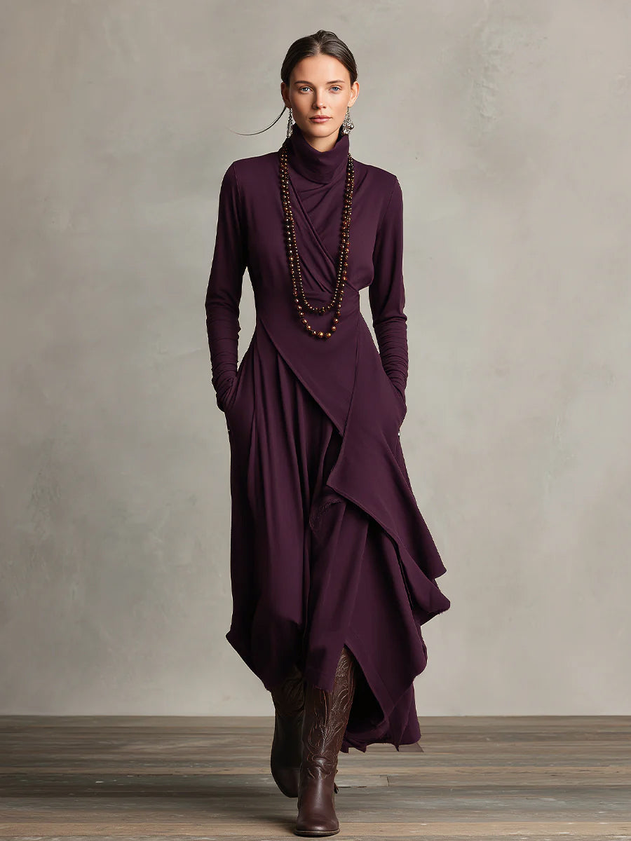 fitted lace wedding dress Purple V Neck Floral Chiffon Midi Dress & Reviews - Purple - Dresses main image 0
