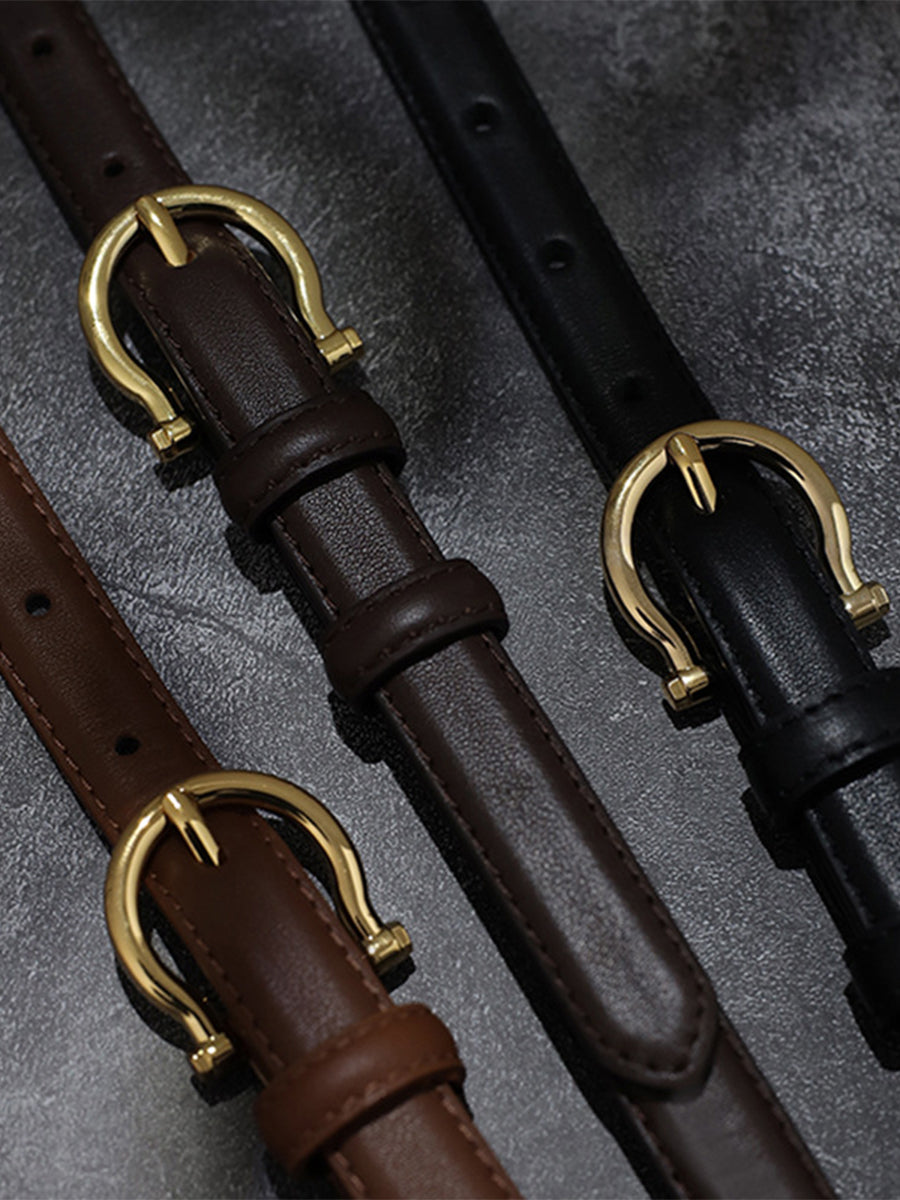 Women's Vintage Sophisticated Faux - Leather Horsebit Belt MDA0688H2I