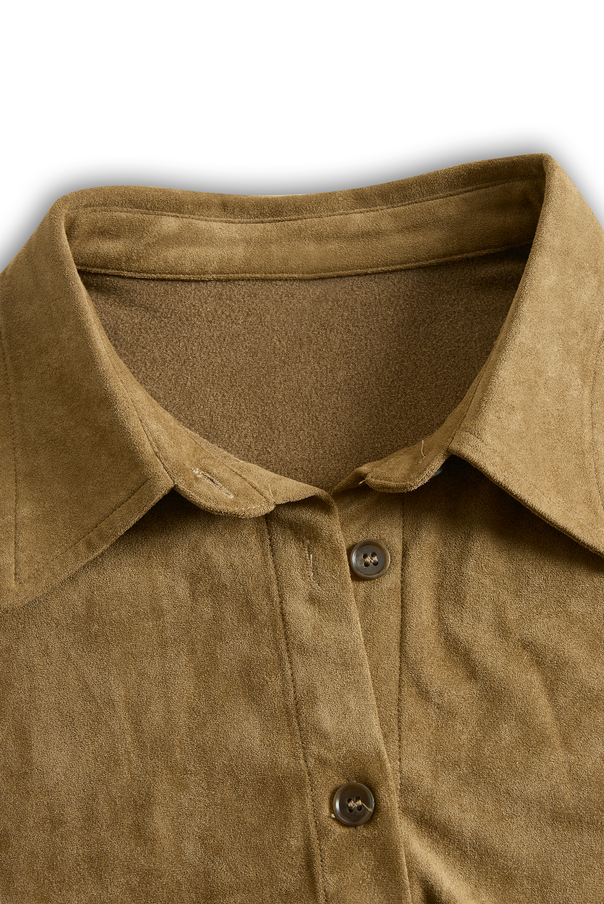 Women's Fashion Suede Single Breasted Lapel Long Sleeve Midi Dress MDA1867H7Y