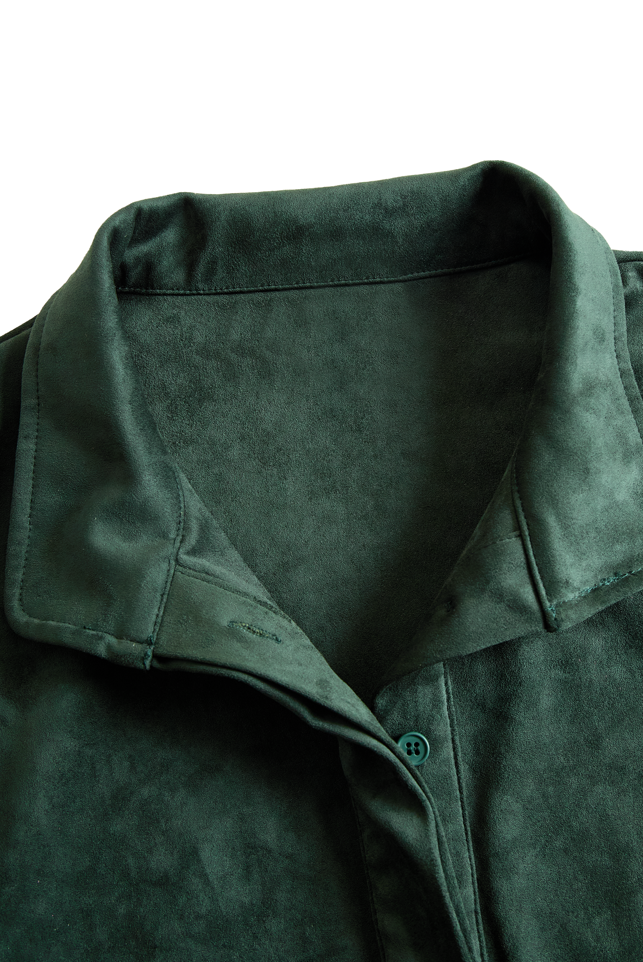 Women's Loose Suede Lapel Long Sleeve Midi Dress MDA1530H1Y