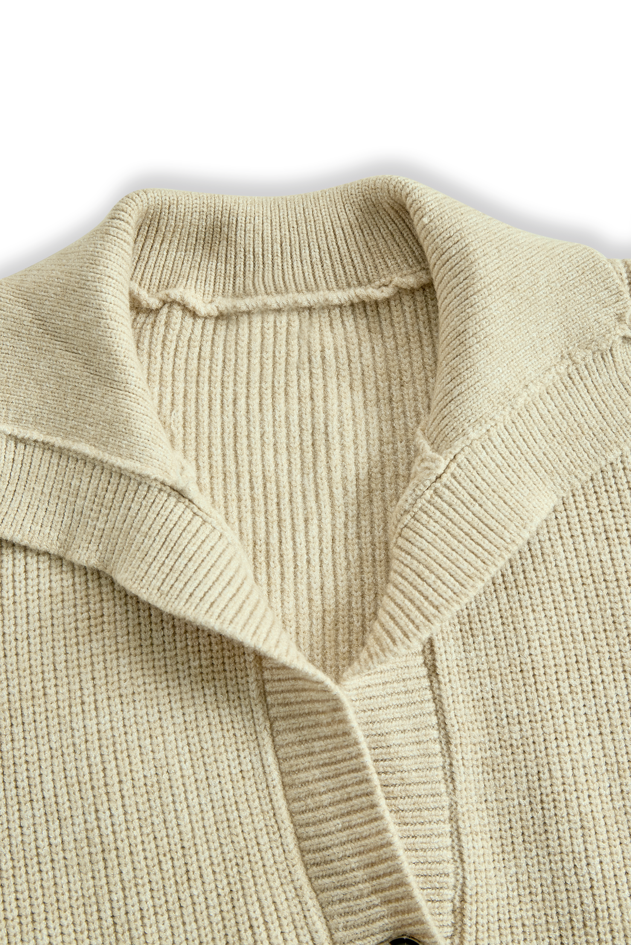 Women's Knitted Lapel Long Sleeve Loose Mini Dress MDA0191H1Y