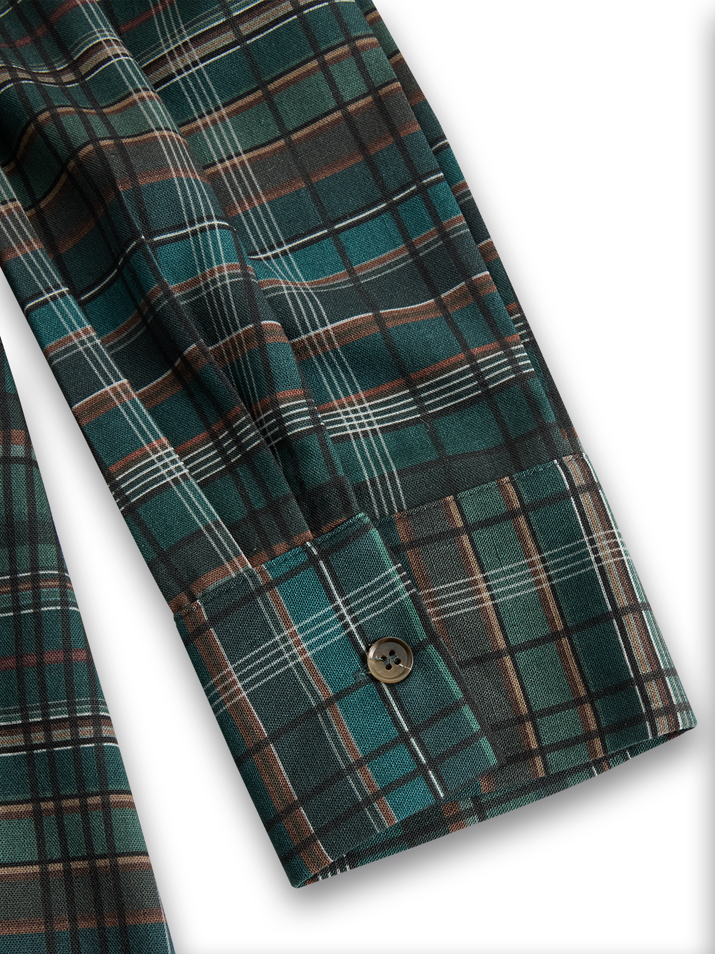 Women's Printed Plaid Lapel Single-Breasted Shirt Maxi Dress MDA1249H1Y