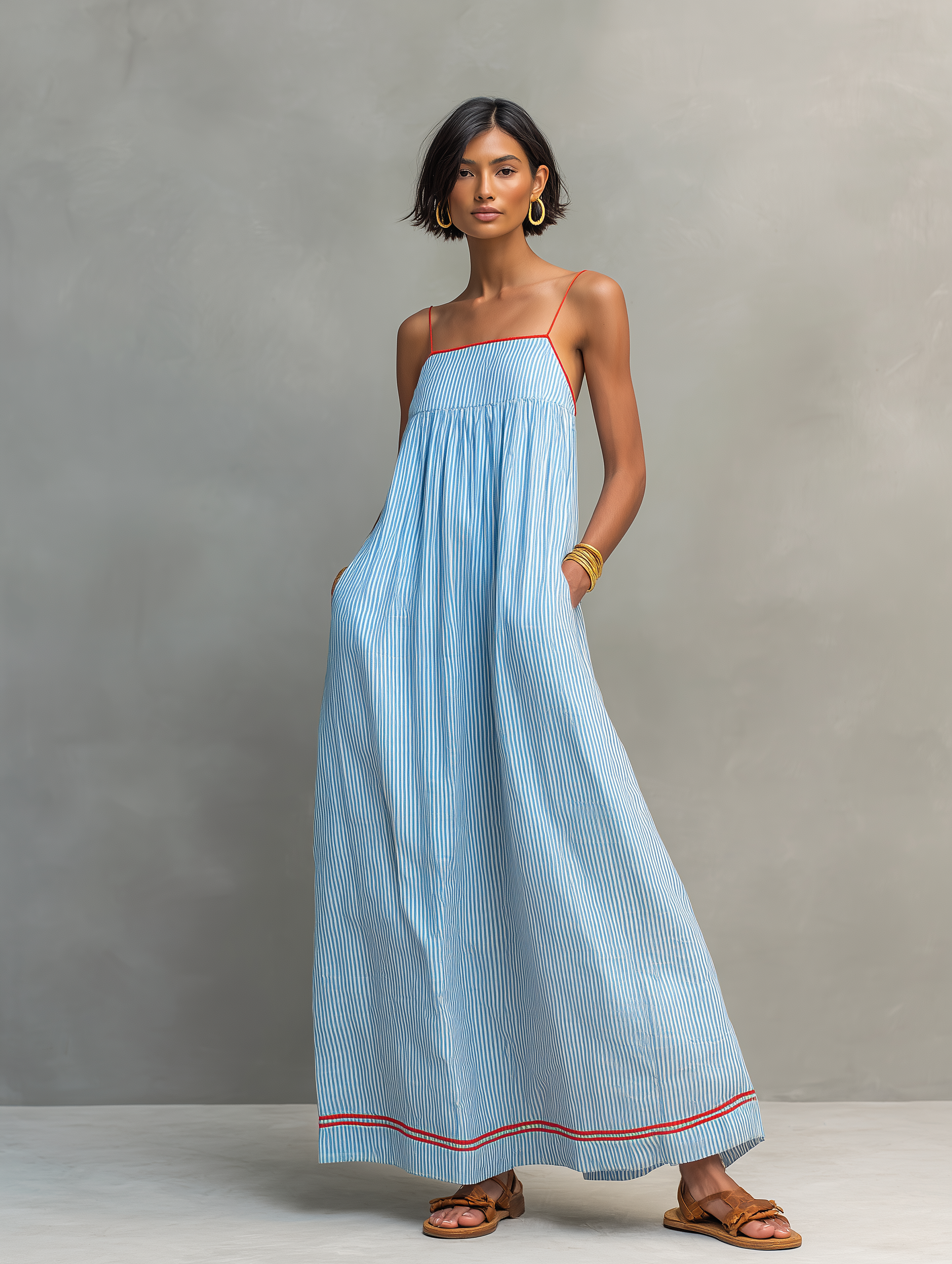 maxi dress with stripes Black and White Striped Satin Sleeveless this casual maxi length dress is the perfect option for for all of your summer time plans! Everything You Love Stripe Maxi