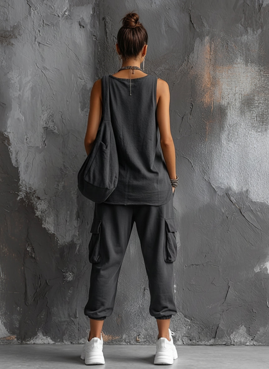 Women's Utility Casual Cotton Blend Cargo Pants MDZ2844D8GMJ