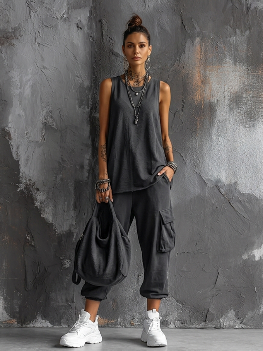 Women's Utility Casual Cotton Blend Cargo Pants MDZ2844D8GMJ