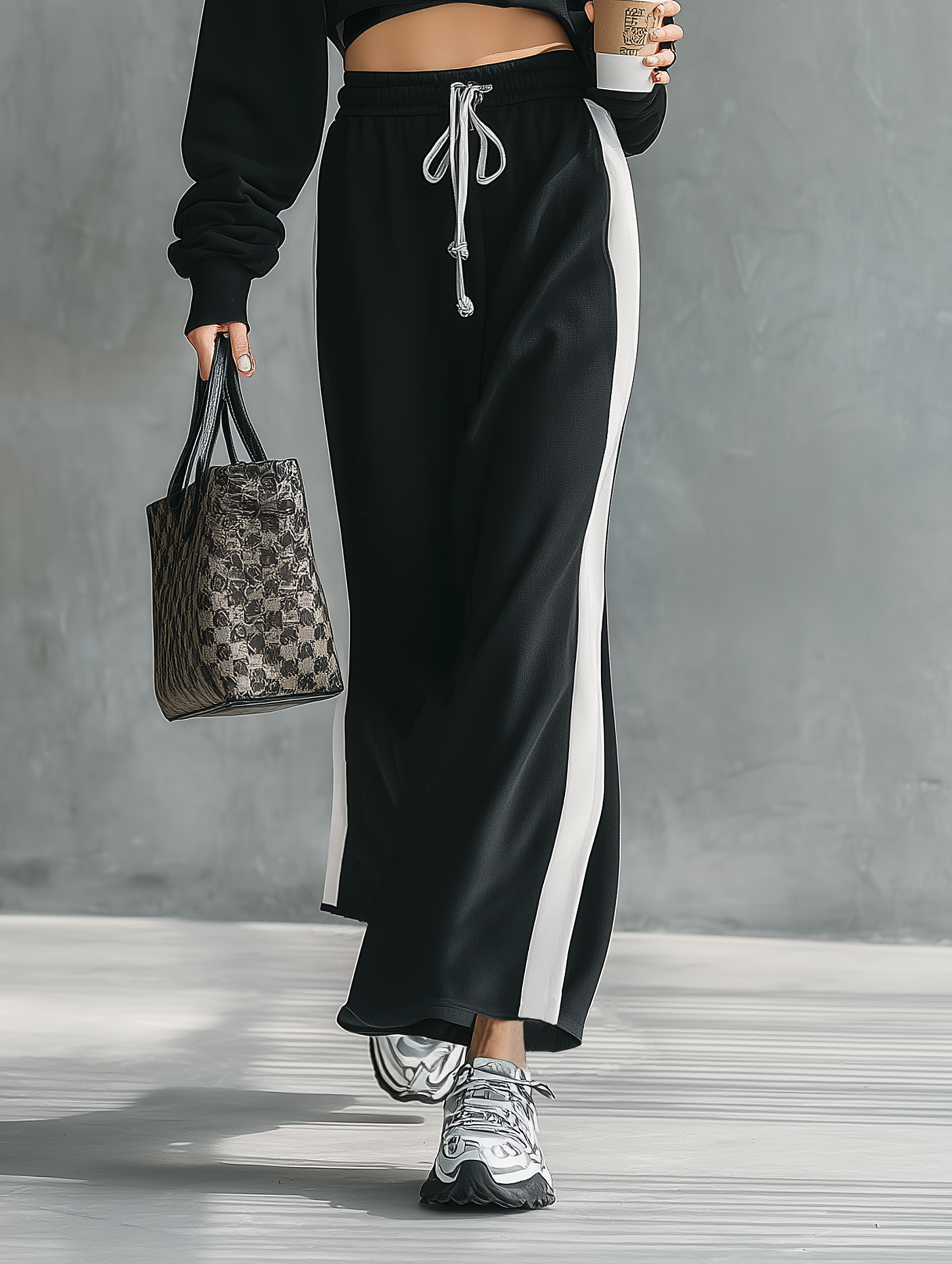 Women's Minimalist Off-Shoulder Long-Sleeve Sweatshirt & Straight Skirt Set MDZ1209E6Y