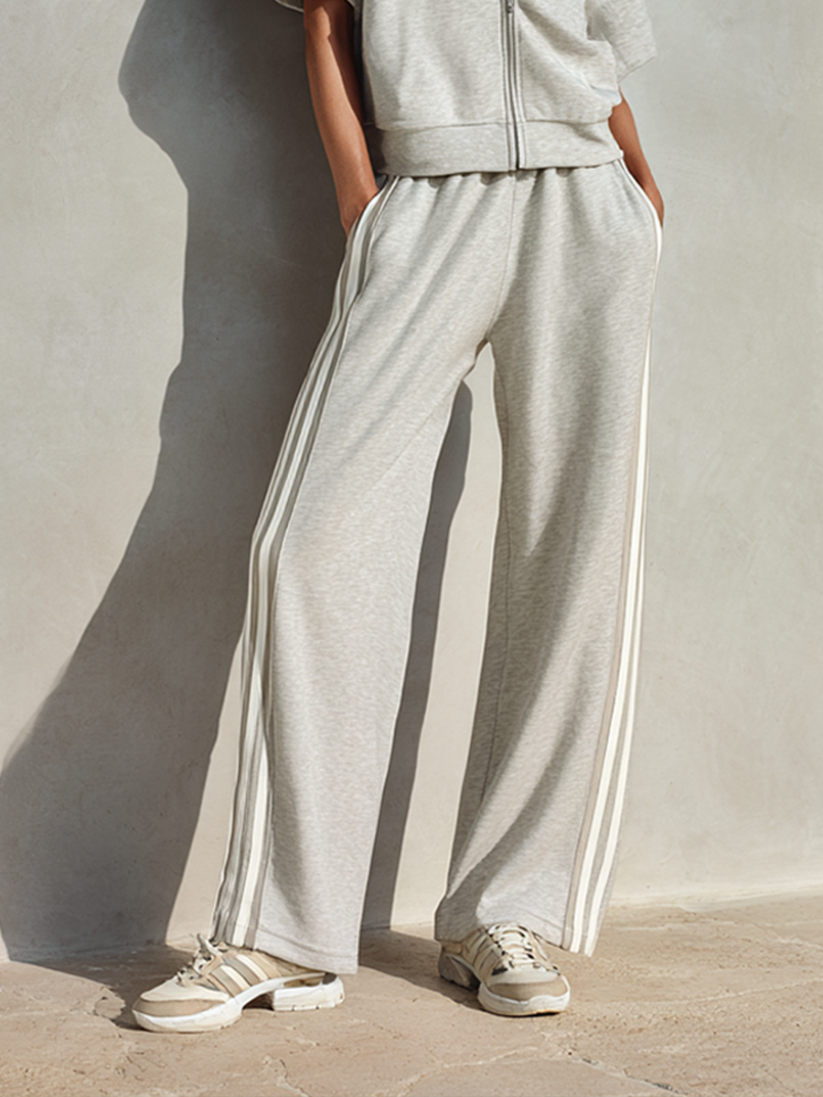 Women's Minimalist Cotton-Blend Zip-Up Hoodie & Wide-Leg Pants Set MDZ2047E1ZRK