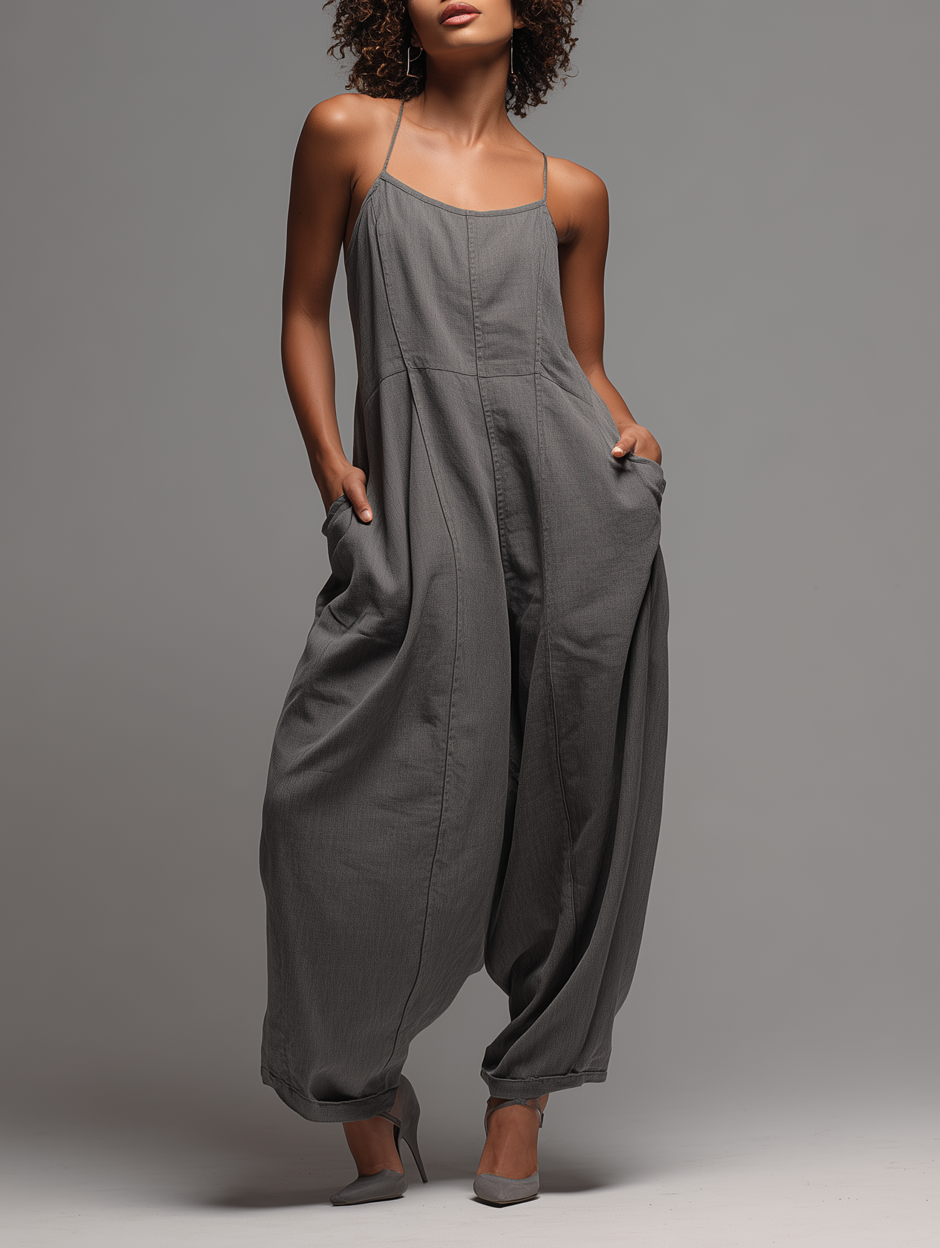 Women's Minimalist Loose-Fit Strappy Jumpsuit MDZ0151F6Y