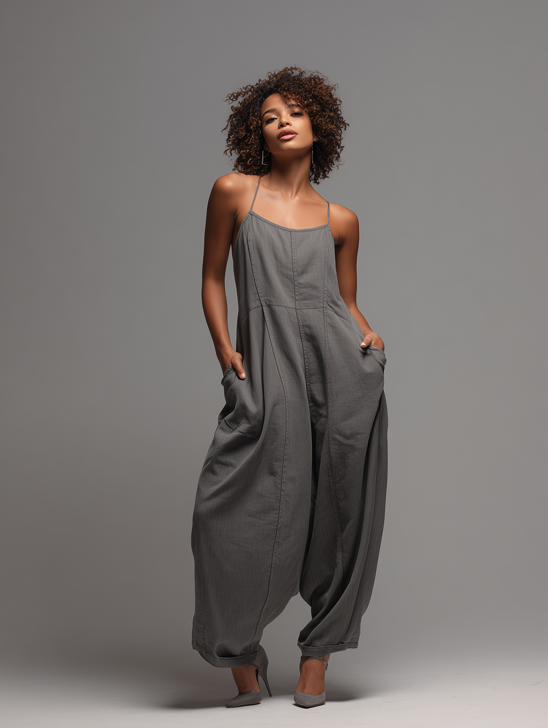 Women's Minimalist Loose-Fit Strappy Jumpsuit MDZ0151F6Y