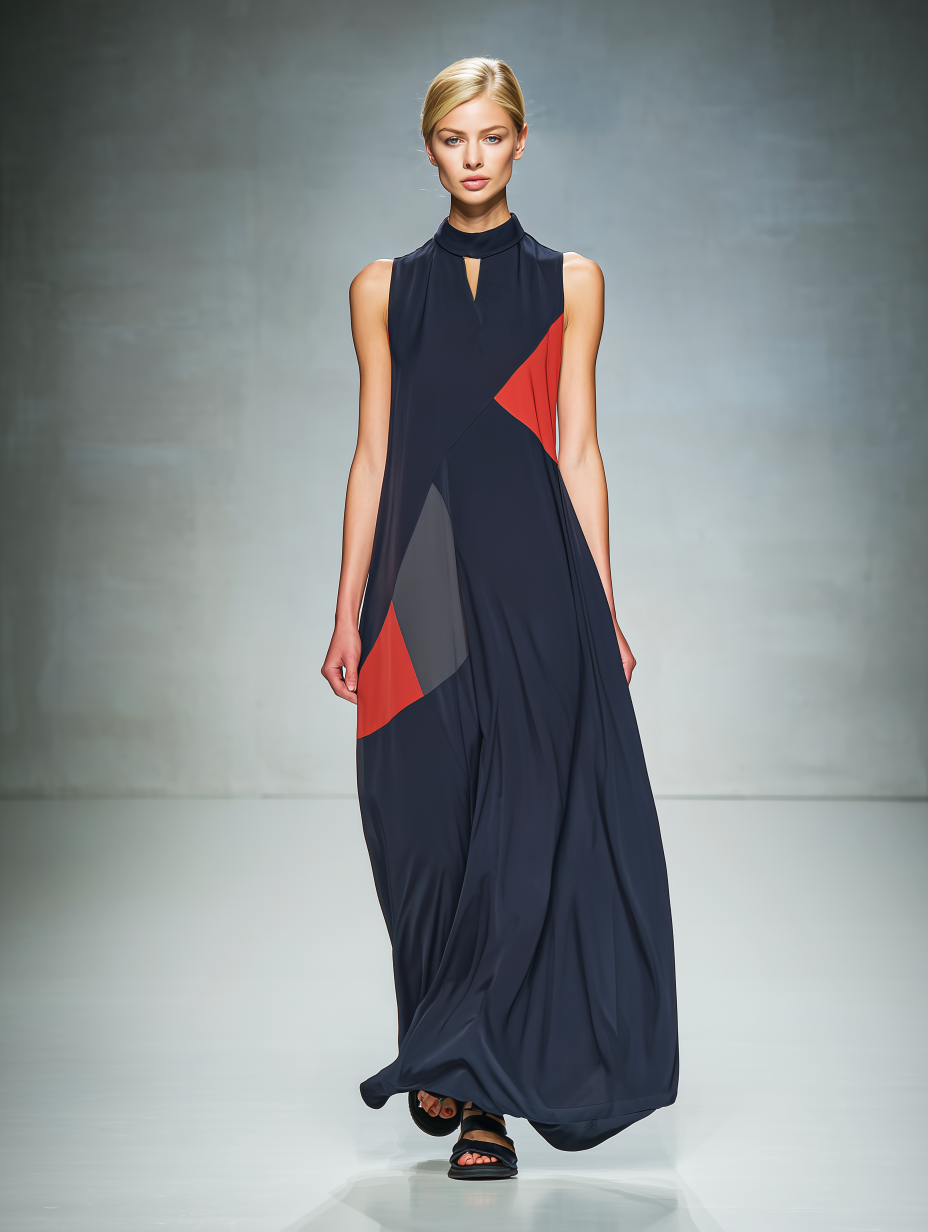 keyhole front maxi dress MissPap Women's Ruched keyhole front mesh maxi Dress in Black