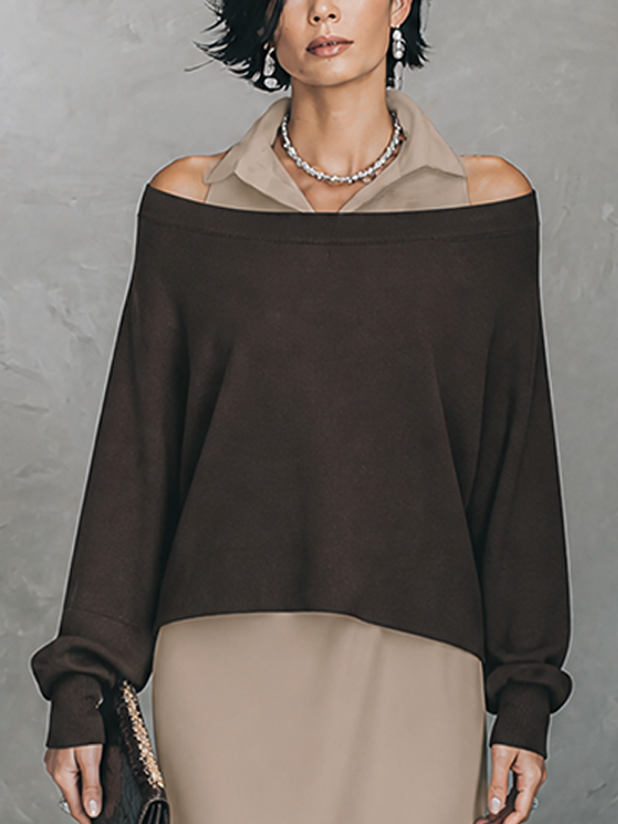 Women's Elegant Brown Khaki Matte Satin Sleeveless Dress Cotton Blend T-Shirt Set MDZ3018G3GMJ