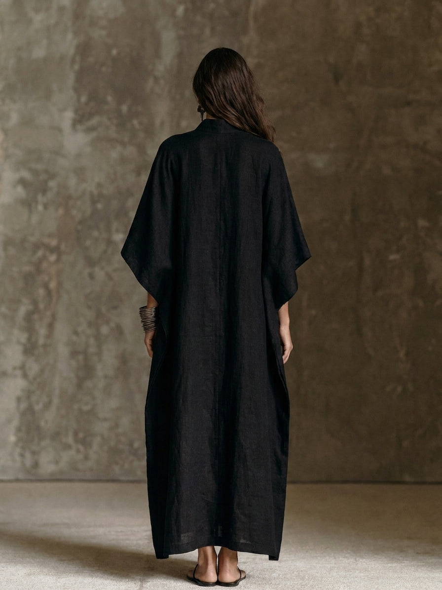 Women's Minimalist Mock-Neck Batwing-Sleeve Maxi Dress MDZ0444H0WY
