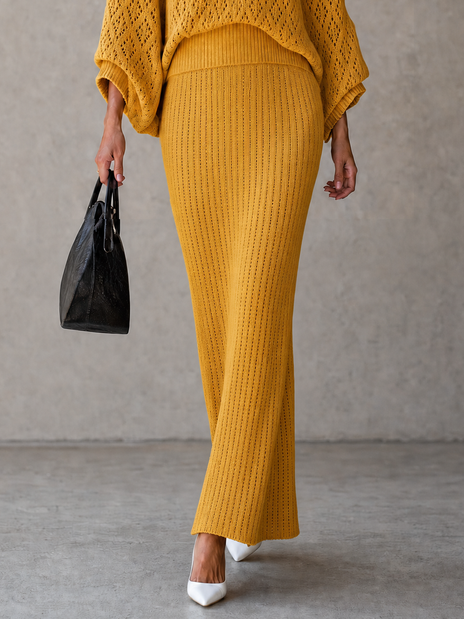 Women's Minimalist Straight-Cut Knit Maxi Skirt MDZ0658H6WY