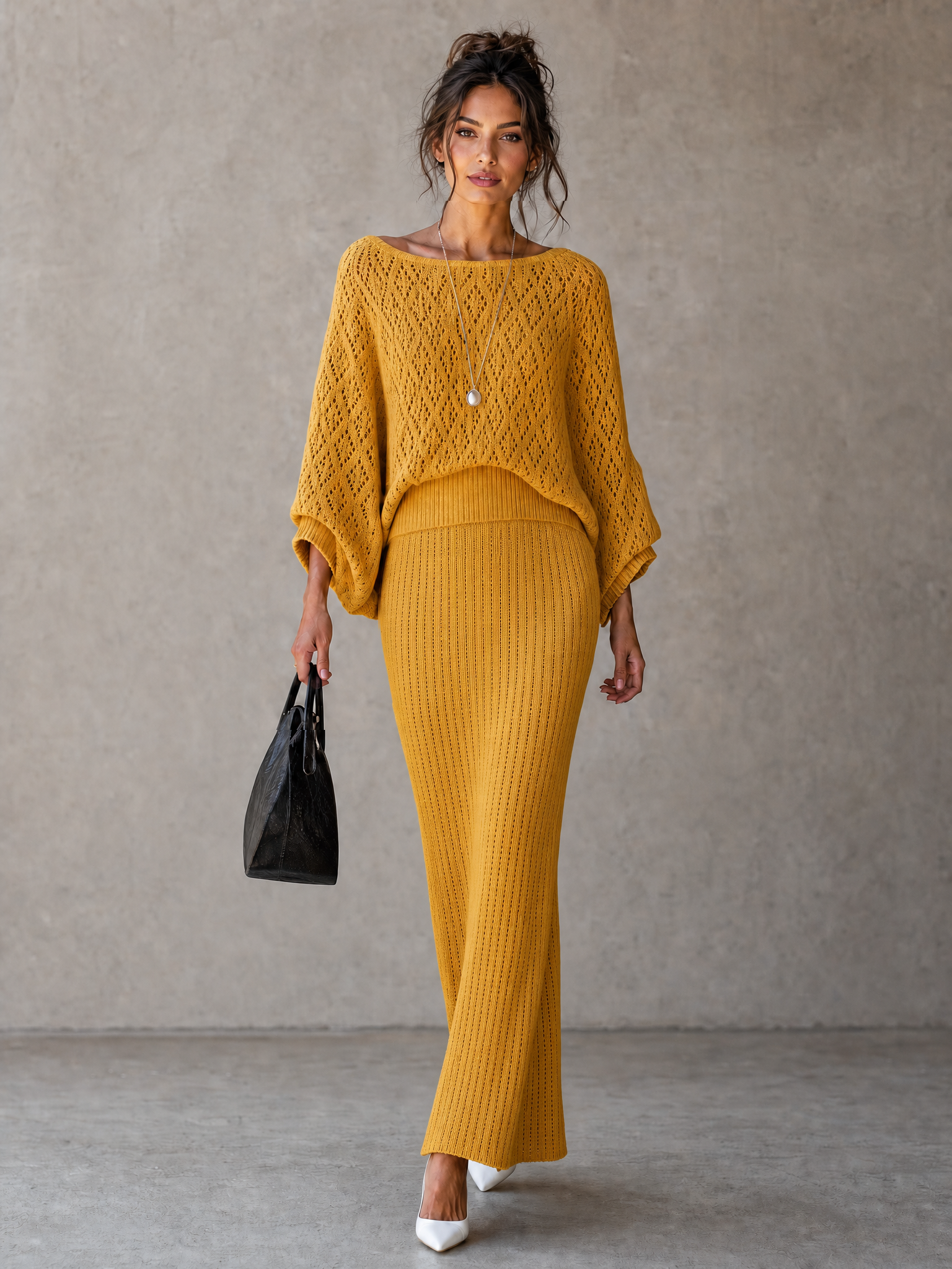 Women's Minimalist Straight-Cut Knit Maxi Skirt MDZ0658H6WY
