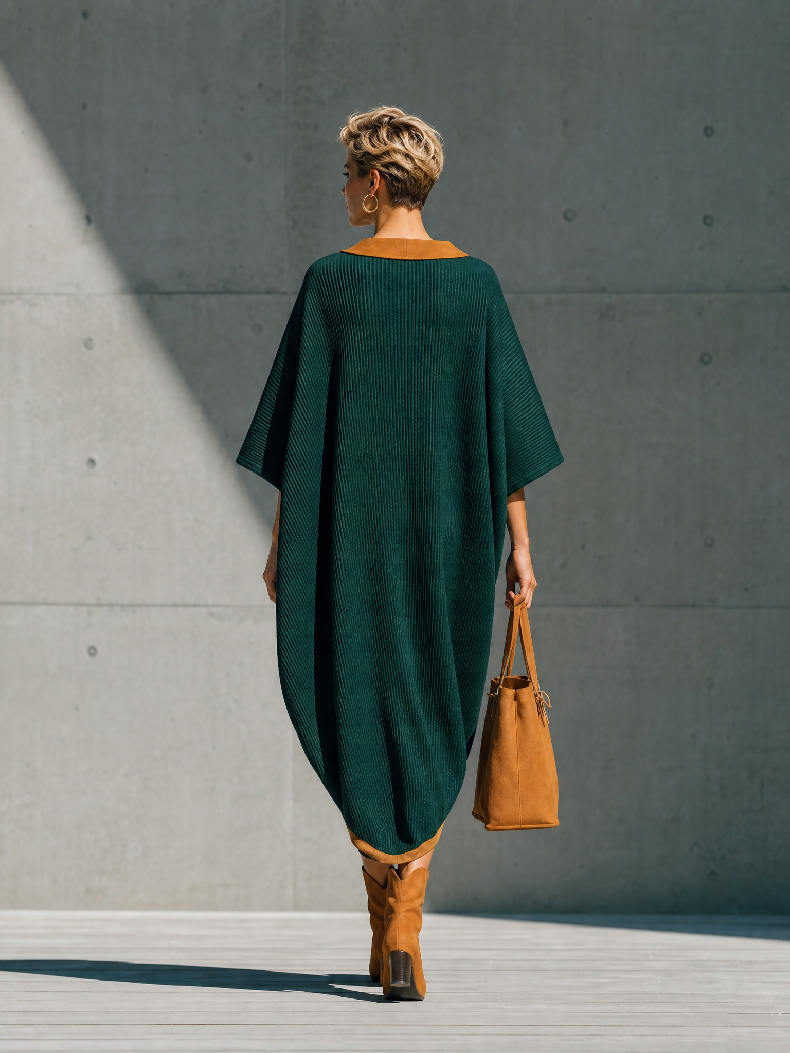 Women's Batwing Sleeve Colorblock Pocket Maxi Dress MDZ0751H9YZJ