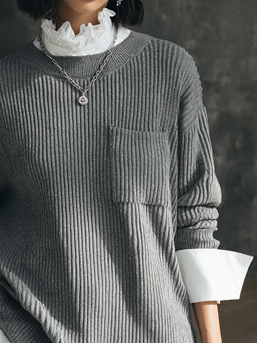 Women's Casual Faux-layered Sweater MDZ1146H0GMJ
