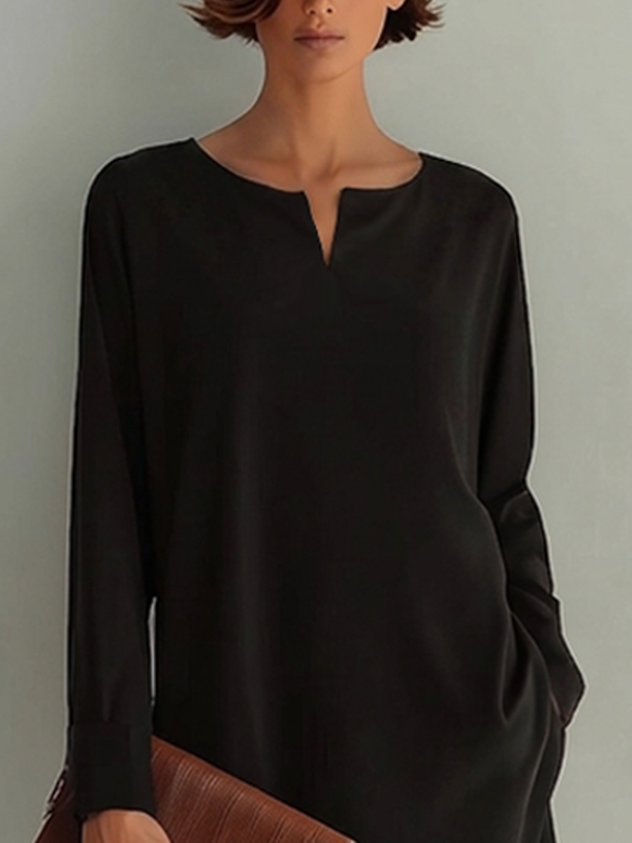 Women's Small V-Neck And Asymmetrical Hem Cotton-Blend Midi Dress MDZ1429H1ZRK