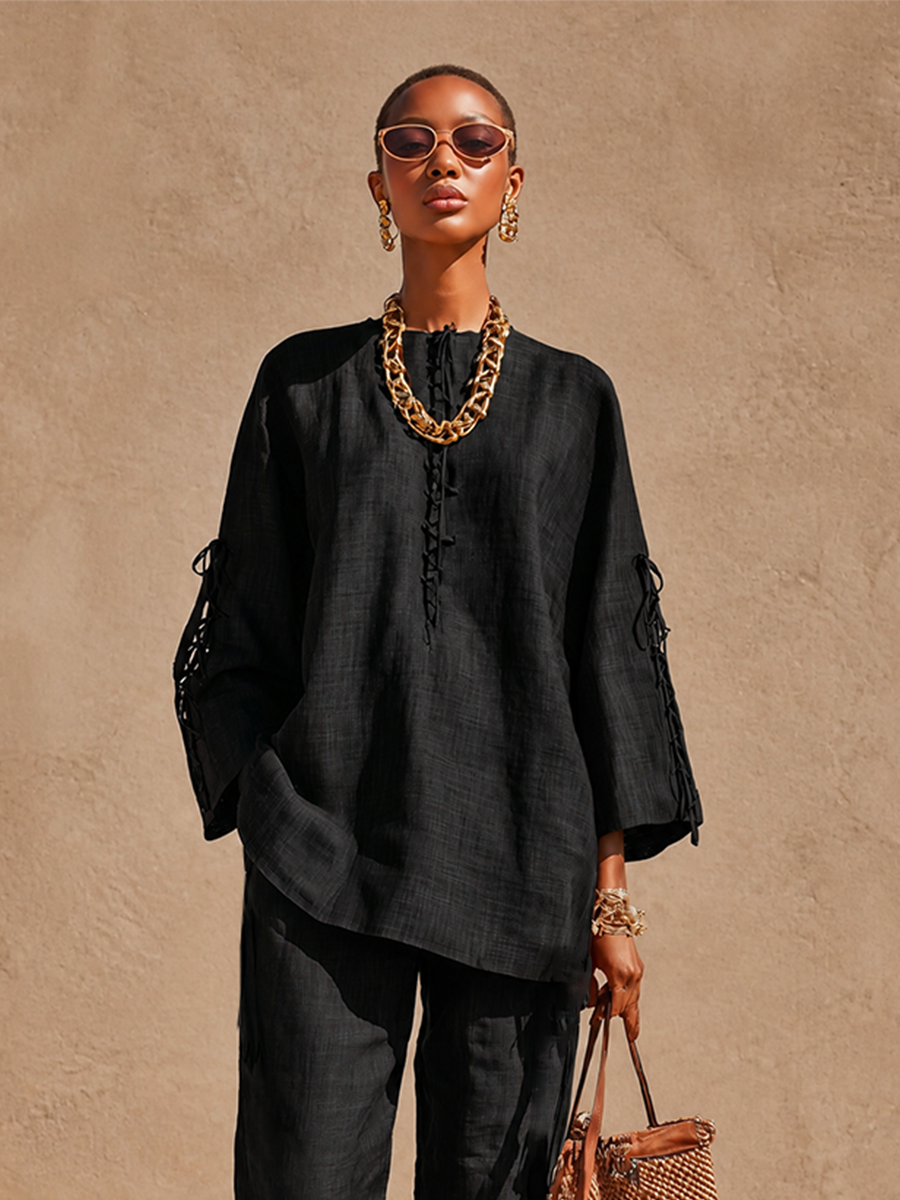 Women's Oversized Linen Set Resort Wear MDZ1776H0LYL