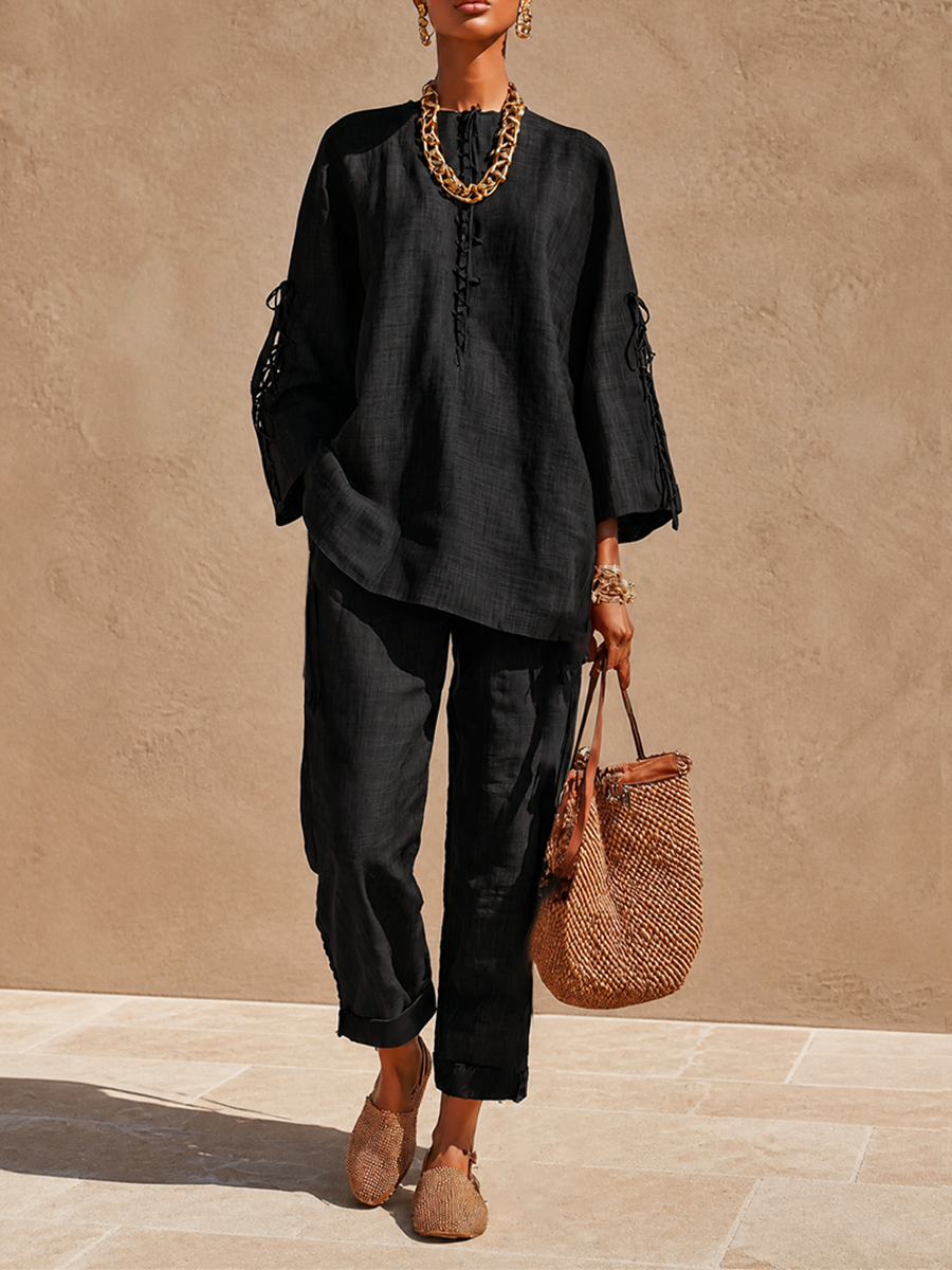Women's Oversized Linen Set Resort Wear MDZ1776H0LYL