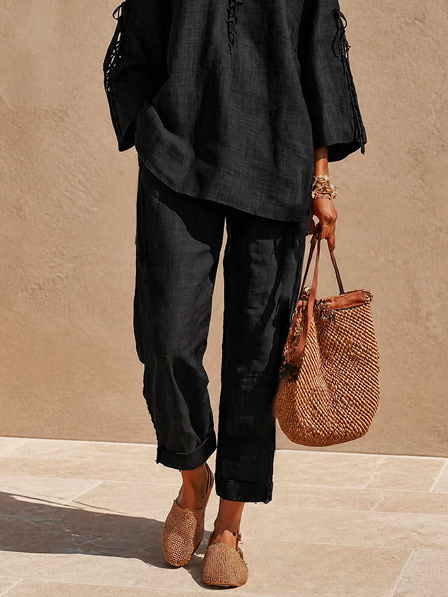 Women's Oversized Linen Set Resort Wear MDZ1776H0LYL