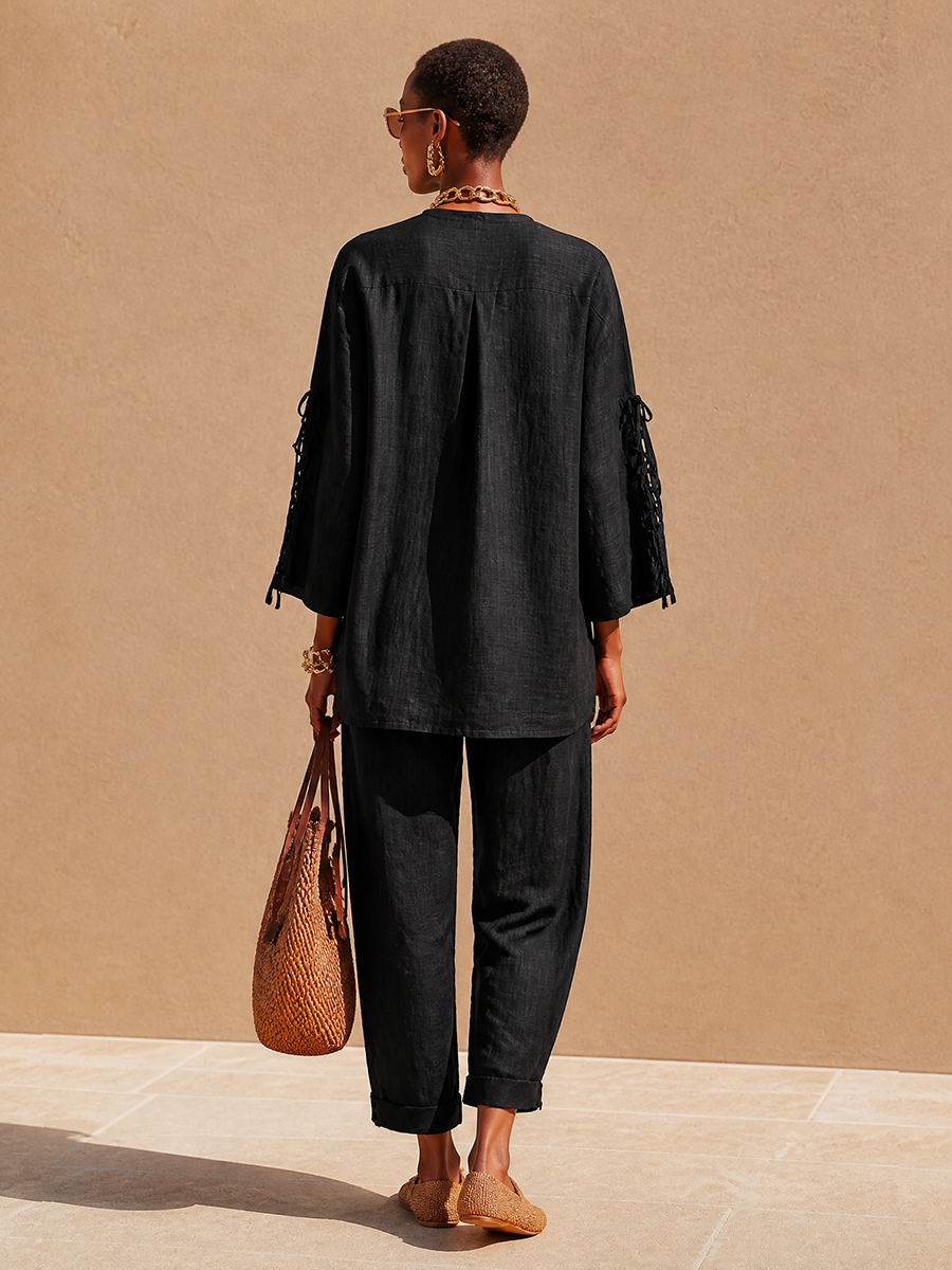 Women's Oversized Linen Set Resort Wear MDZ1776H0LYL