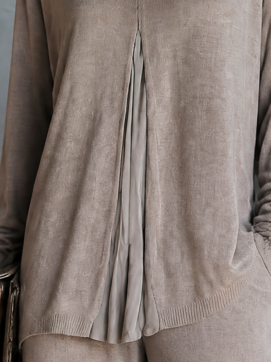 Women's Faux-Layered Casual V-Neck Long Sleeve Top MDZ1775H7GMJ