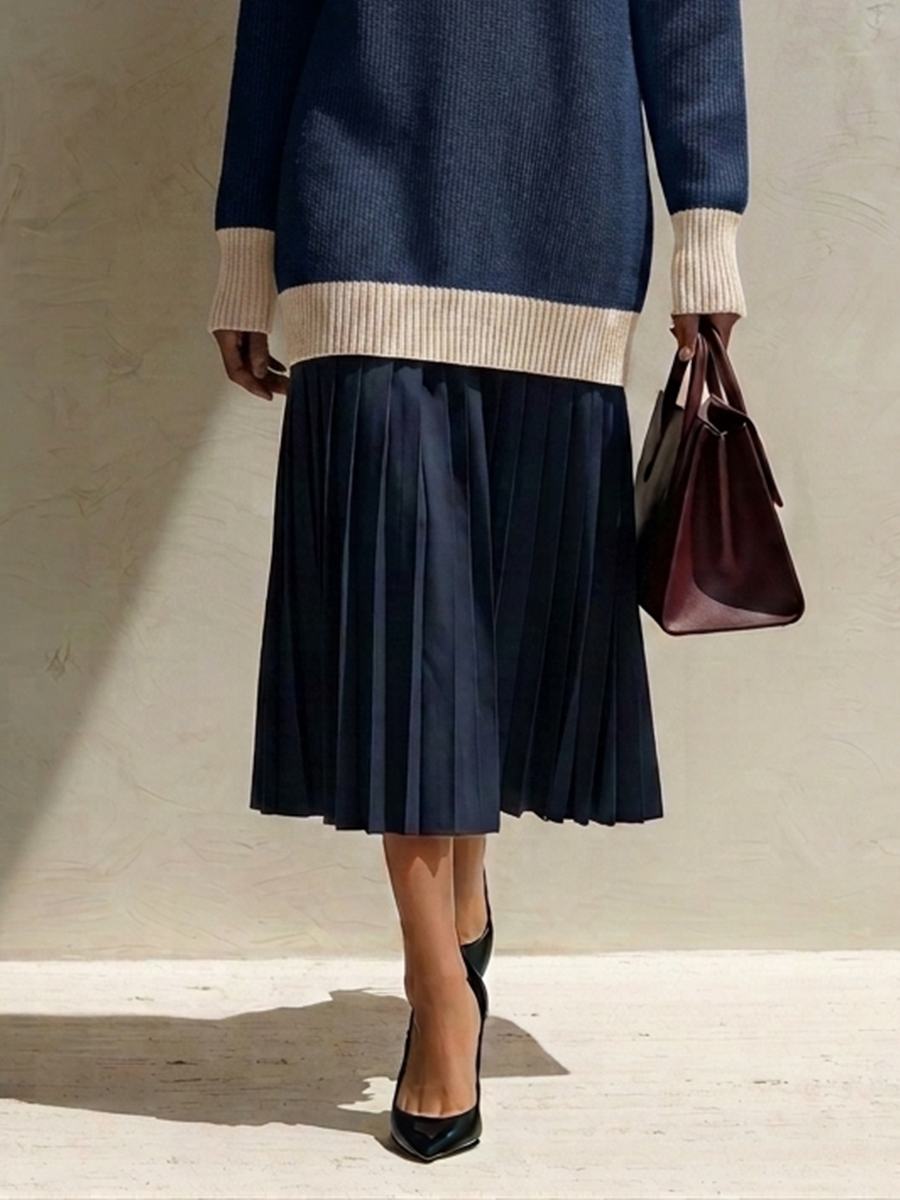 Women's Color-Block V-Neck Knit & Cotton-Blend Midi Dress MDZ1978H4ZRK