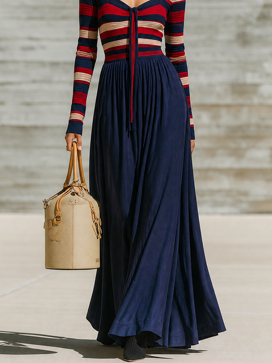 Women's Sweetheart Neck Knit‑Blend Maxi Dress For Brunch Outings MDZ2017H9LYL