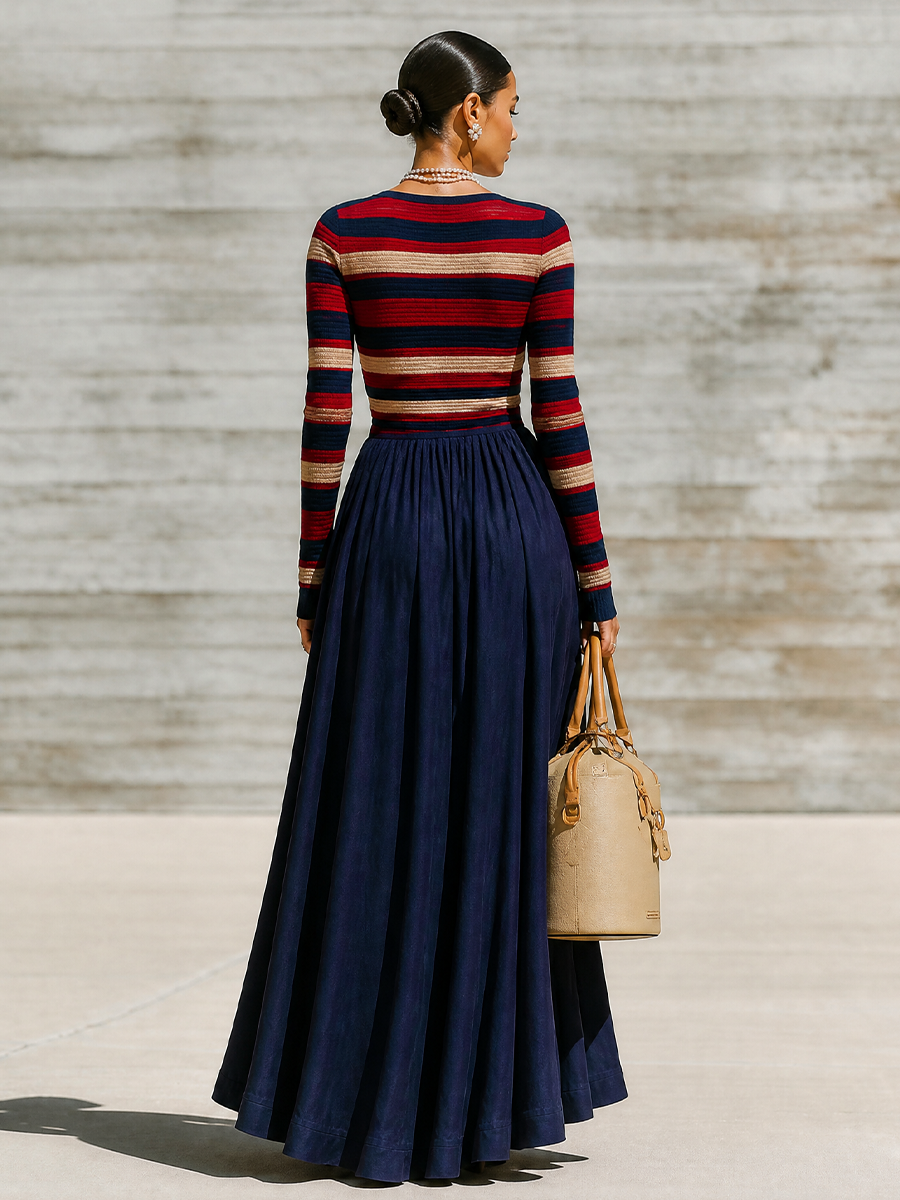 Women's Sweetheart Neck Knit‑Blend Maxi Dress For Brunch Outings MDZ2017H9LYL
