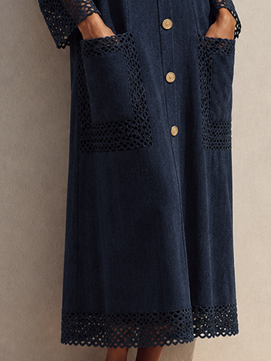 Women's Lace Panel Elegant V-Neck Maxi Dress MDZ2143H6GMJ
