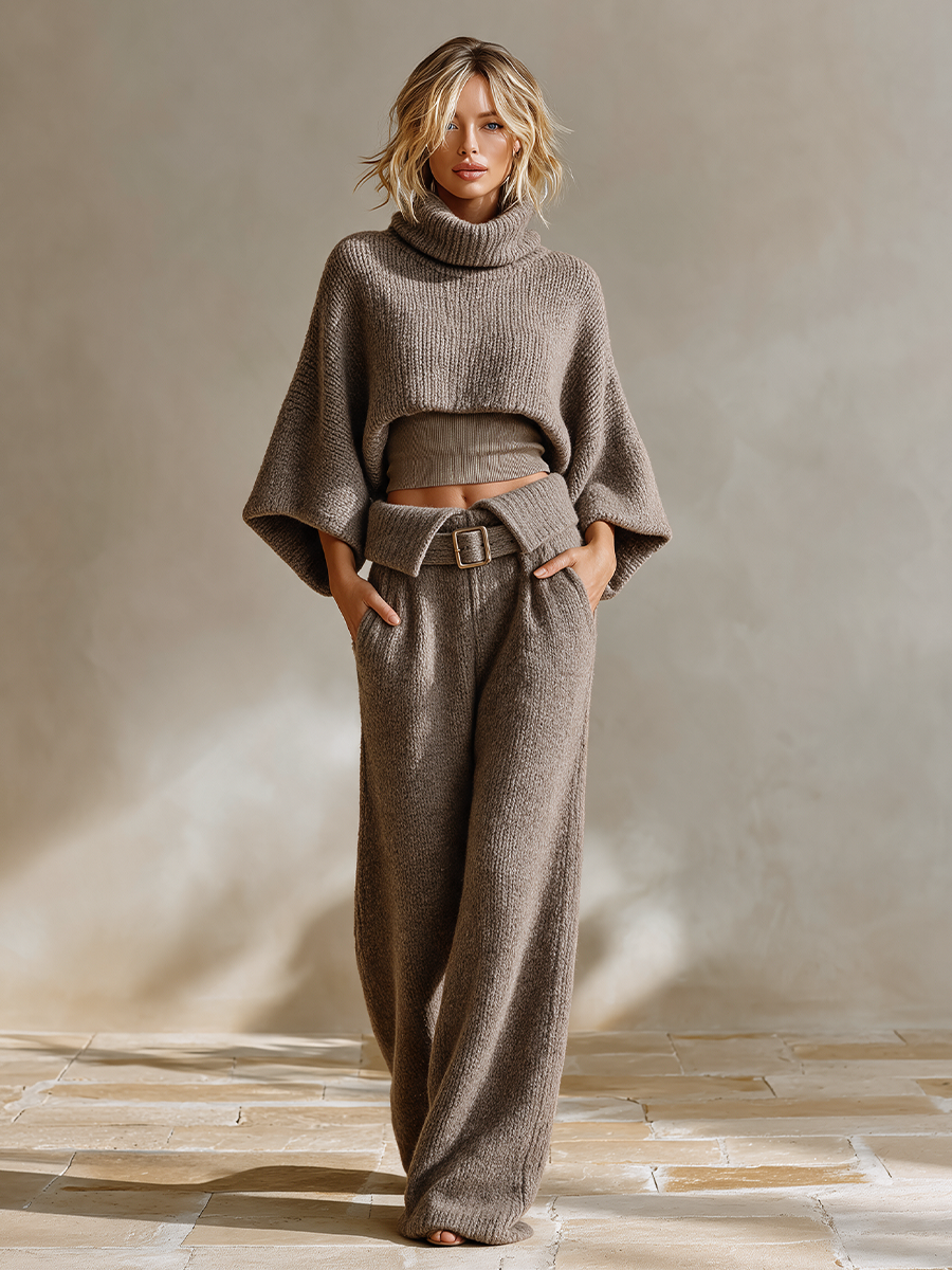 Women's Knit Casual Two‑Piece Set MDZ2808H2LYL