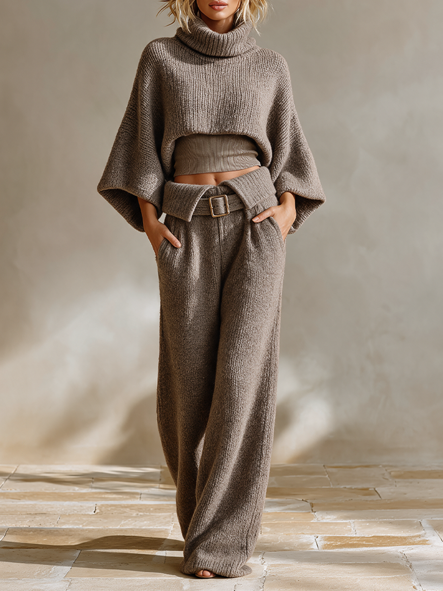 Women's Knit Casual Two‑Piece Set MDZ2808H2LYL