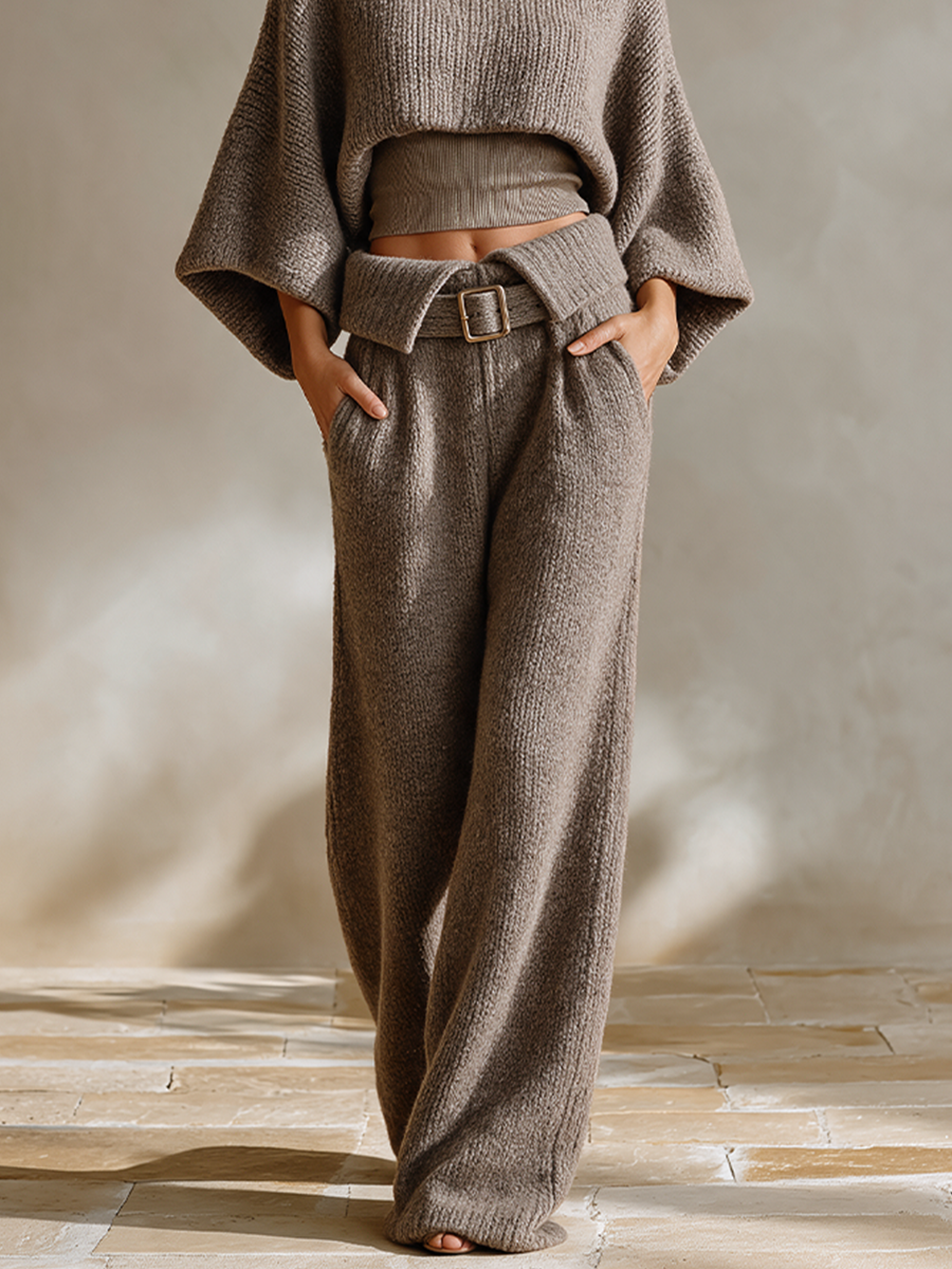 Women's Knit Casual Two‑Piece Set MDZ2808H2LYL