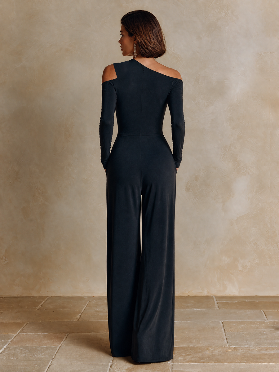 Women's One‑Shoulder Party Wide‑Leg Jumpsuit MDZ2878H9LYL