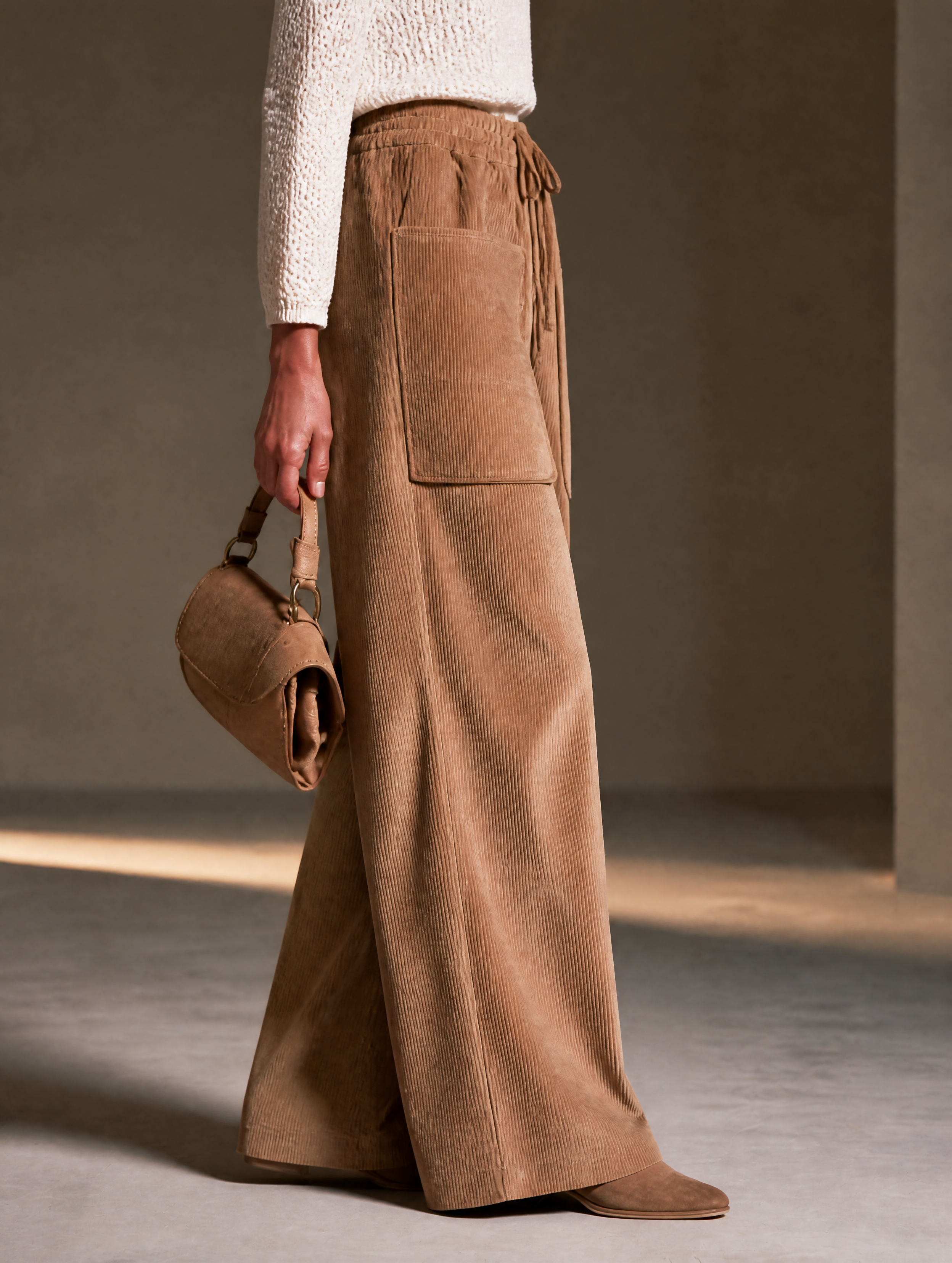 Women's Drawstring Casual Wide-Leg Pants MDZ0142I3GMJ