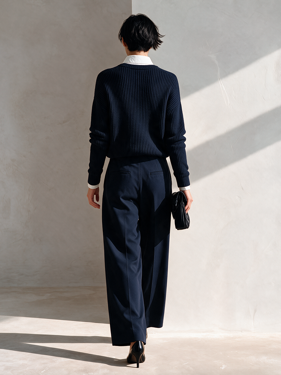 Women's Faux-Layered Knit Top & Trouser Set MDZ0292I2ZRK