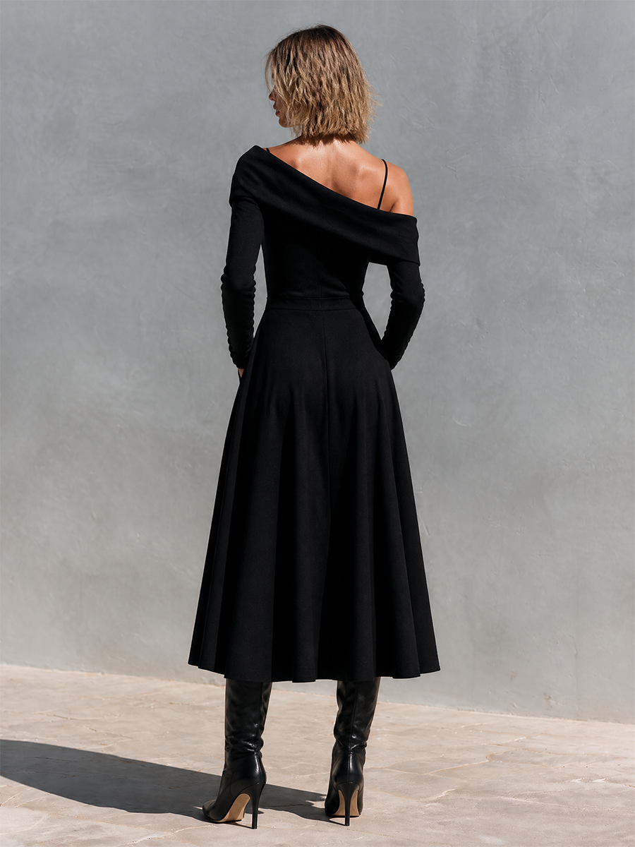 Women's Elegant Off‑Shoulder A‑Line Dress For Date Night MDZ0333I1LYL