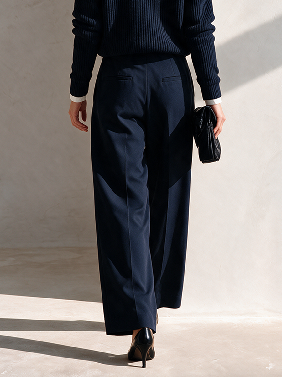 Women's Pleated Drape-Effect Casual Trousers MDZ0401I7ZRK