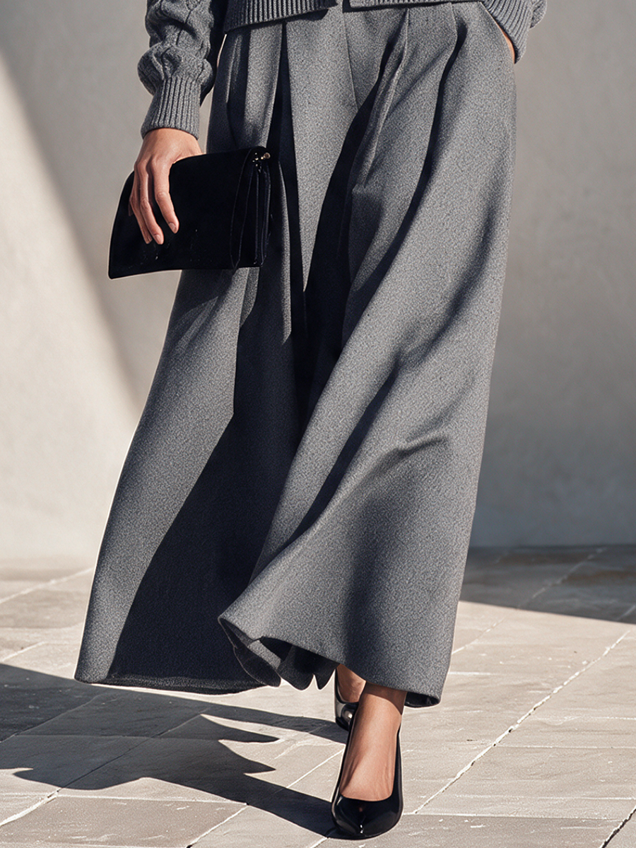 Women's Vintage-Style Cable-Knit & Wool-Blend Skirt Set