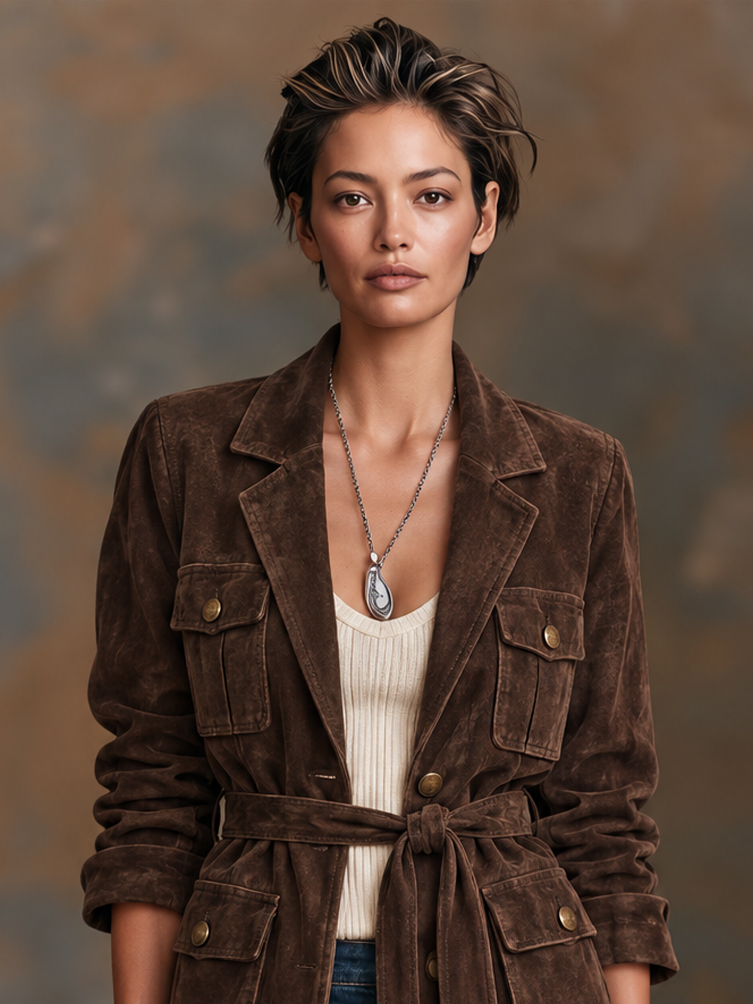 Women's Vintage Suede Safari Jacket