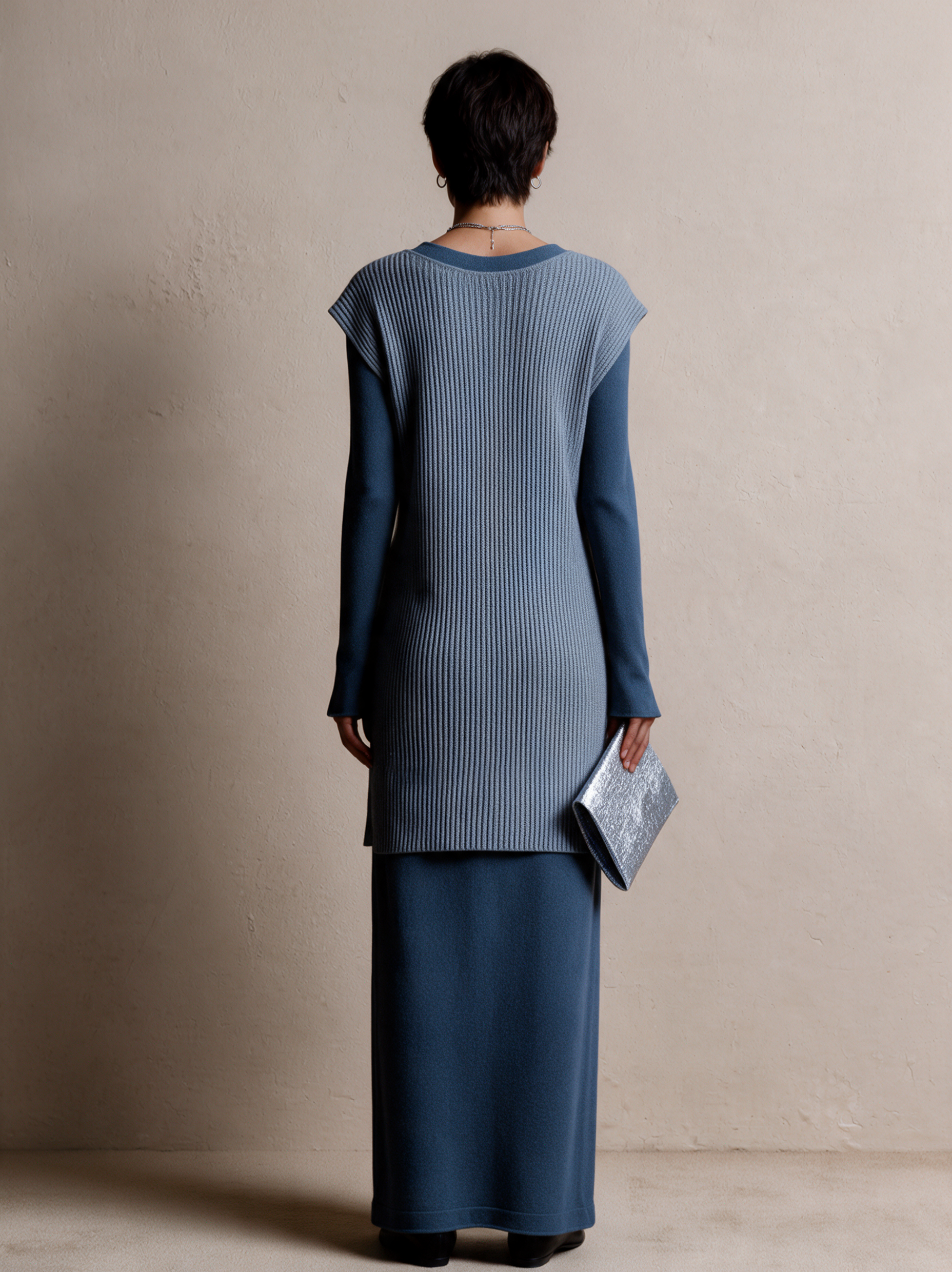 Women's Knit Vest And Maxi Dress Set