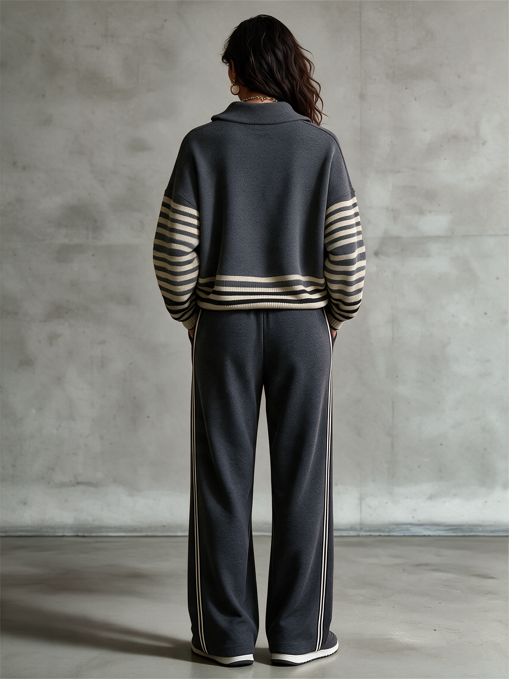 Women's Half Zip Stand Collar Knit Top