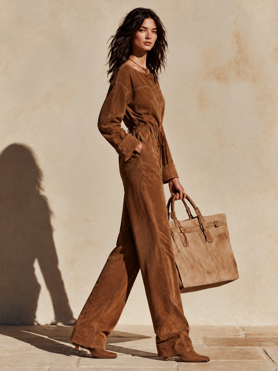Women’s Faux Suede Tie-Waist Set