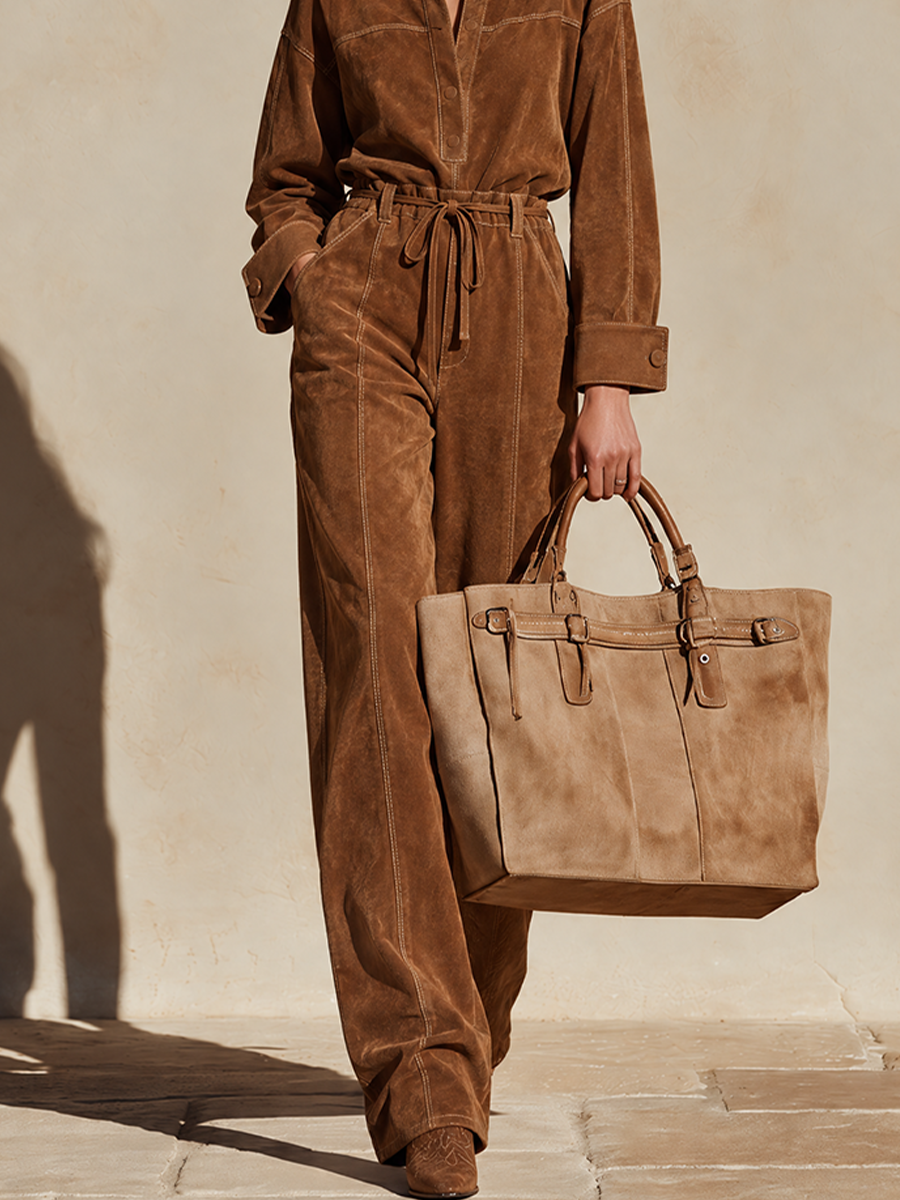 Women’s Faux Suede Tie-Waist Set