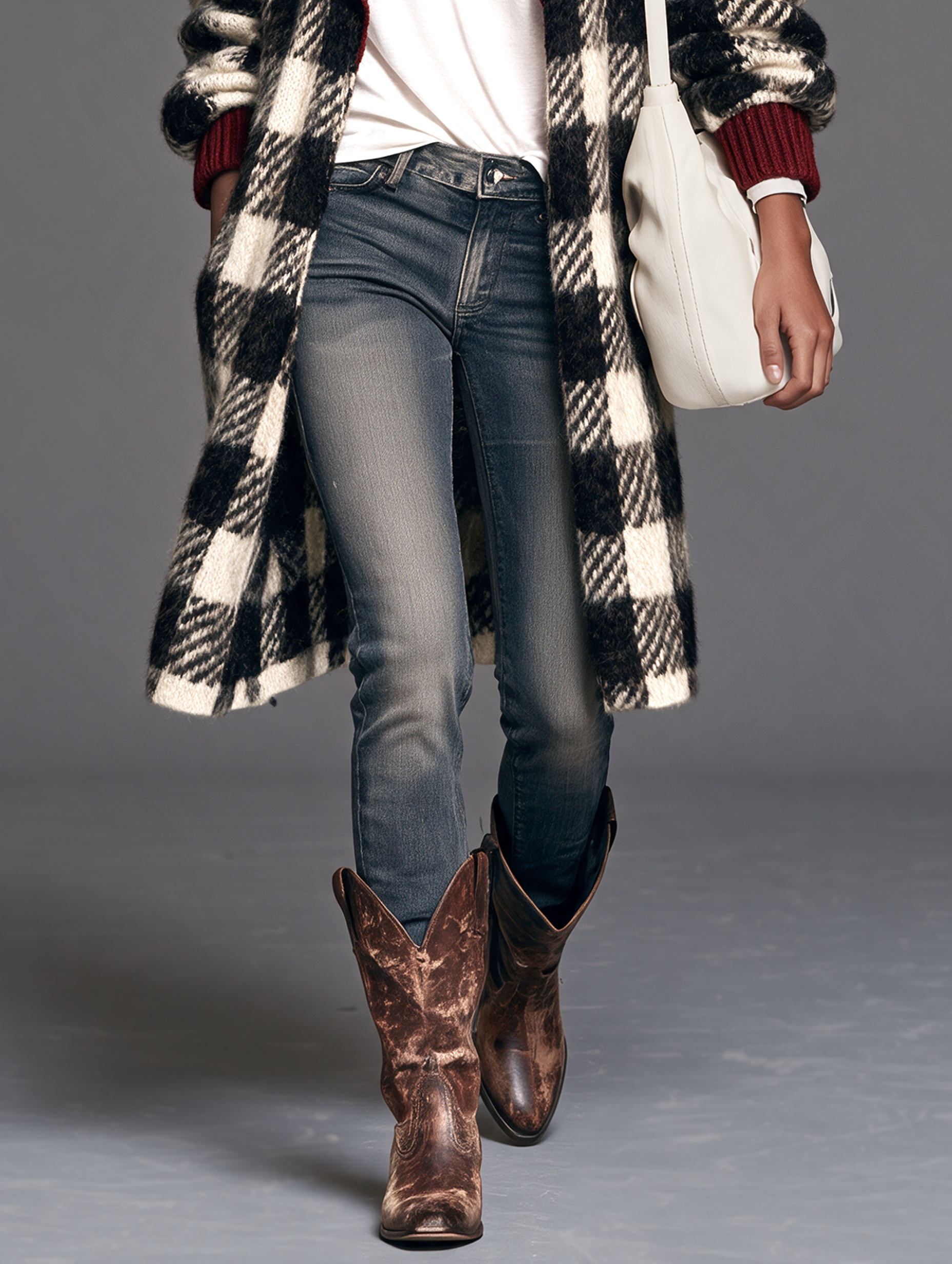Women's Retro Plaid Color-Block Lapel Cardigan