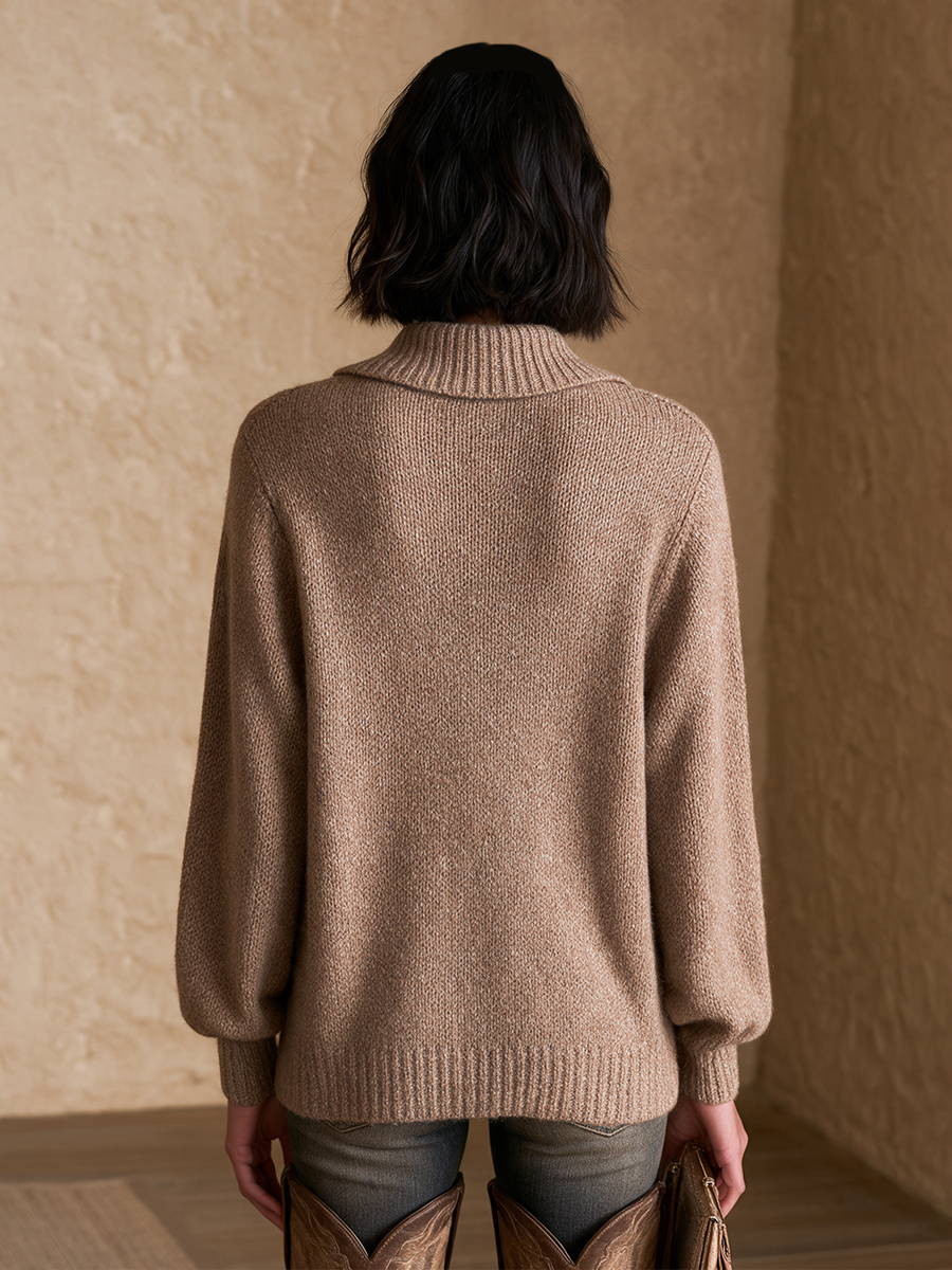 Women's Fringe Casual Collared Knit Cardigan