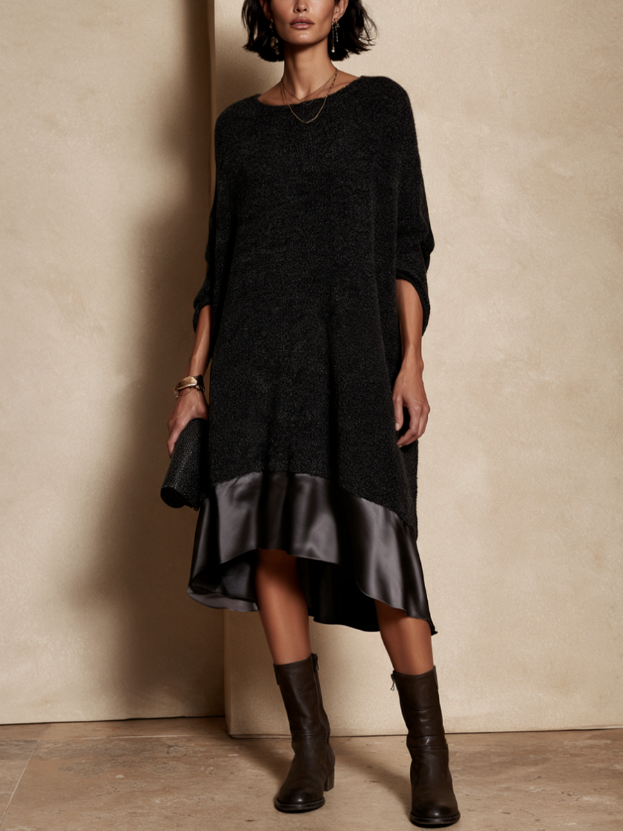 Women's Casual Long-Sleeve Knit Midi Dress