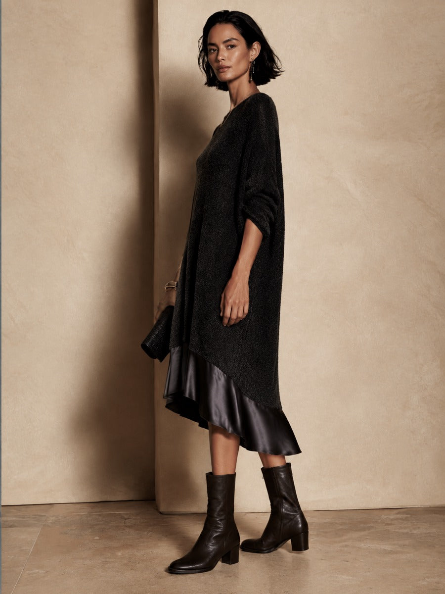 Women's Casual Long-Sleeve Knit Midi Dress