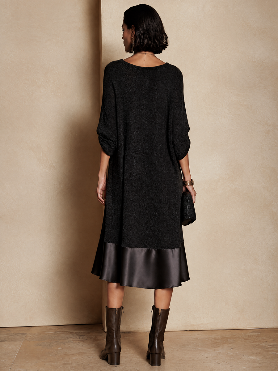 Women's Casual Long-Sleeve Knit Midi Dress