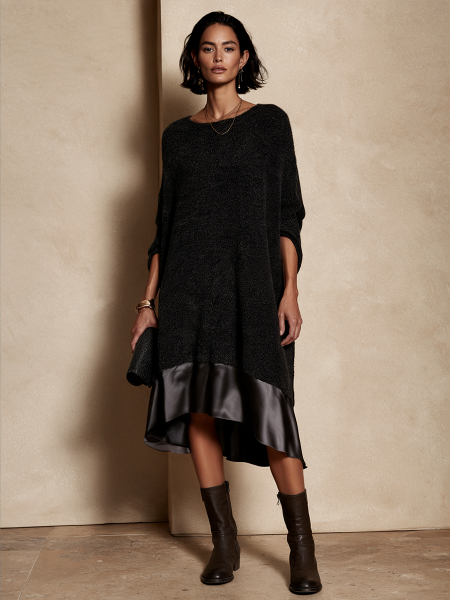 Women's Casual Long-Sleeve Knit Midi Dress